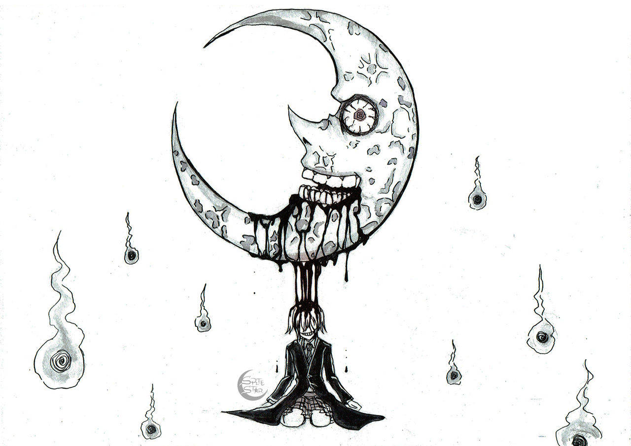 Woman Under Soul Eater Moon Wallpaper