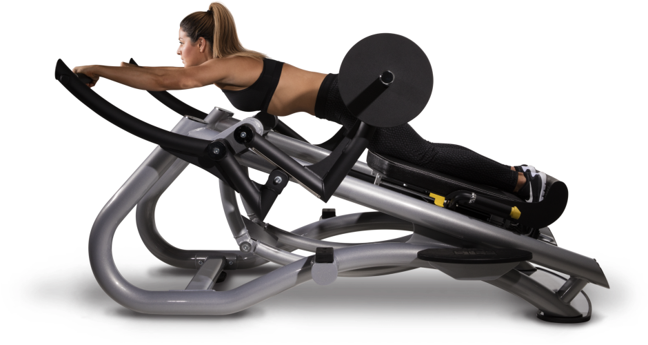 Woman Using Leg Press Machineat Gym PNG