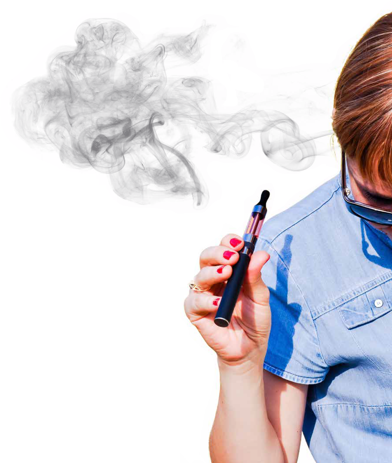 Download Woman Vaping Blue Smoke 