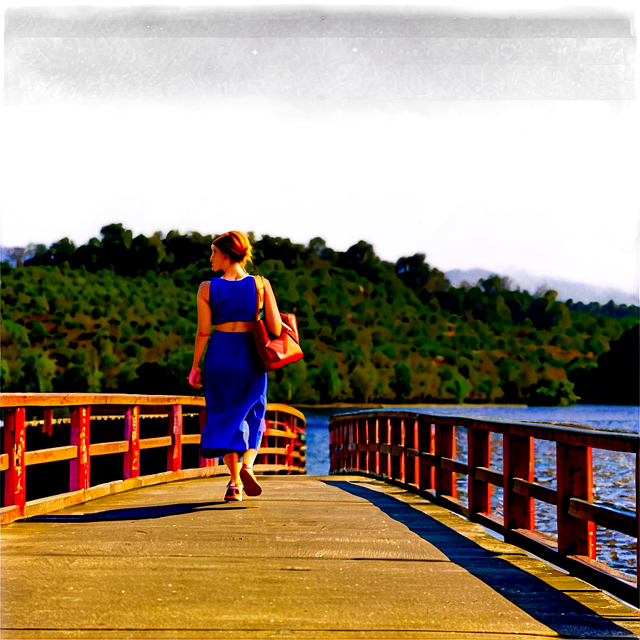 Woman Walking On Bridge Png Lbj31 PNG