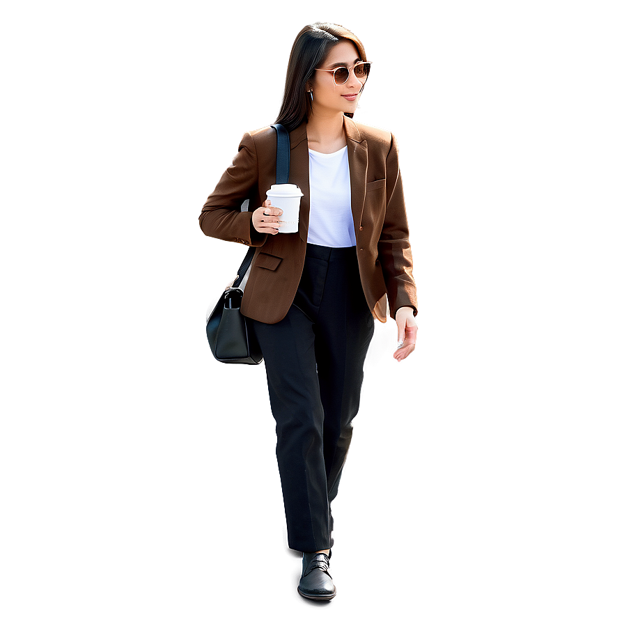 Woman Walking With Coffee Png Uwe PNG