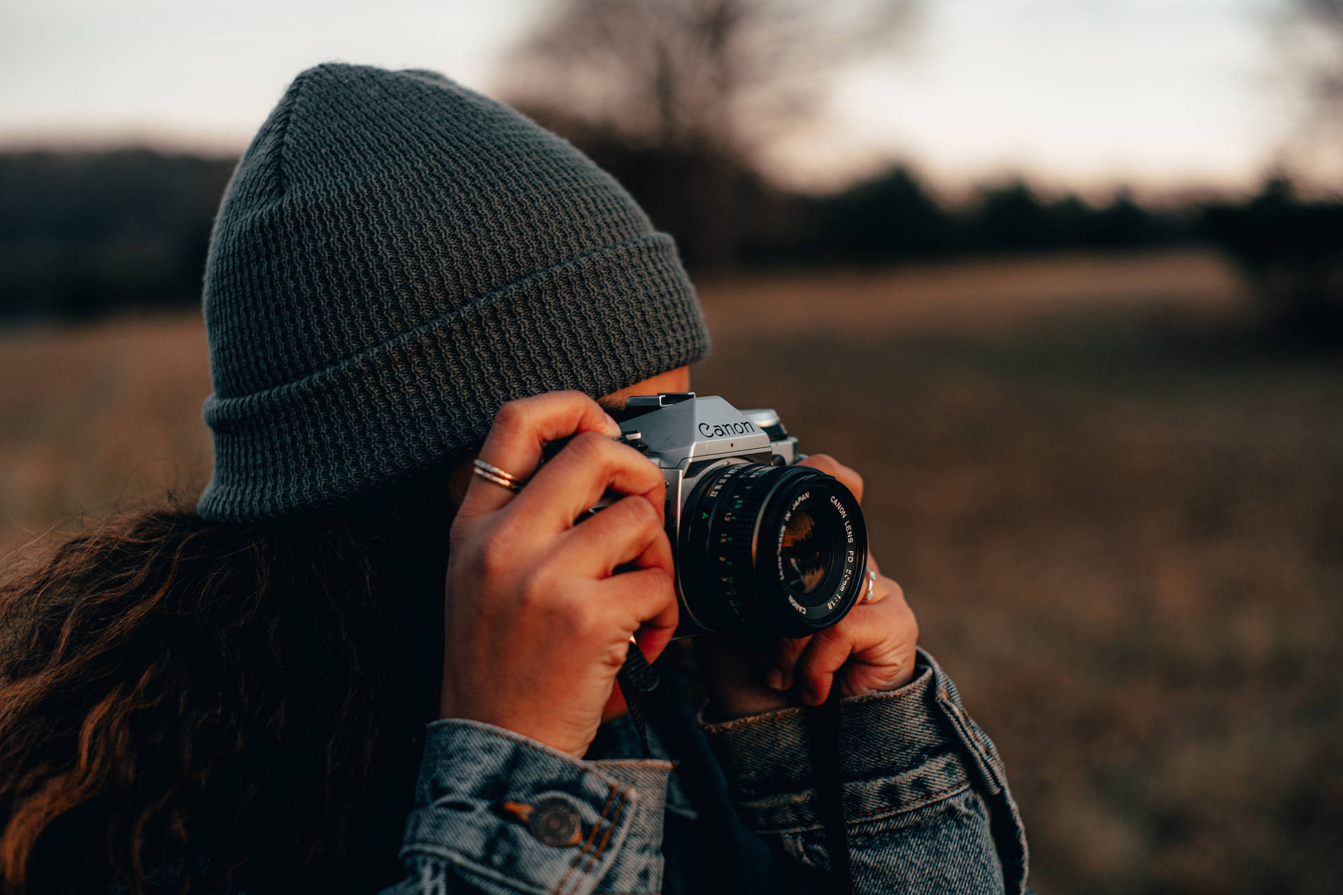 Woman With Dslr Camera Image