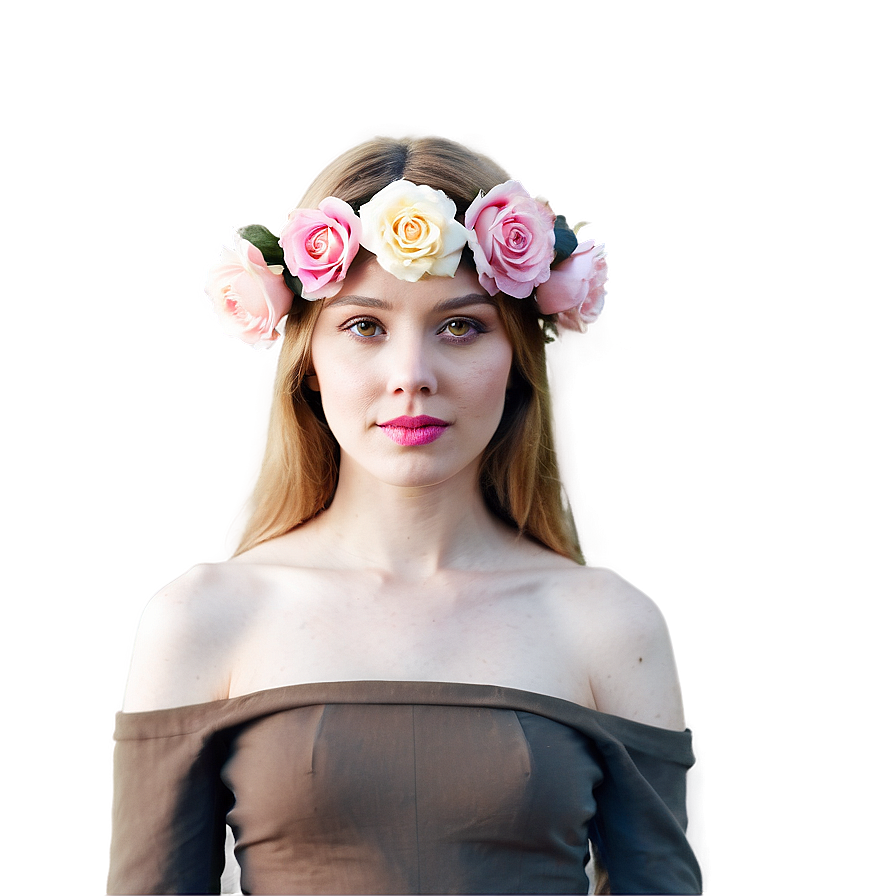 Download Woman With Flower Crown Png 75 | Wallpapers.com