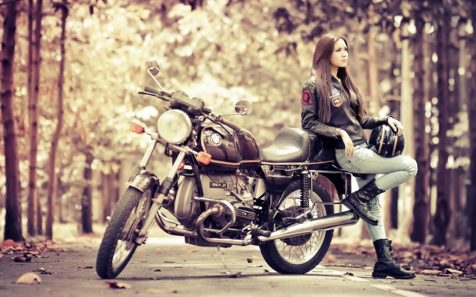 Woman With Motorcycle 2560x1600 Wallpaper