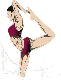Woman Yoga Pose Illustration PNG