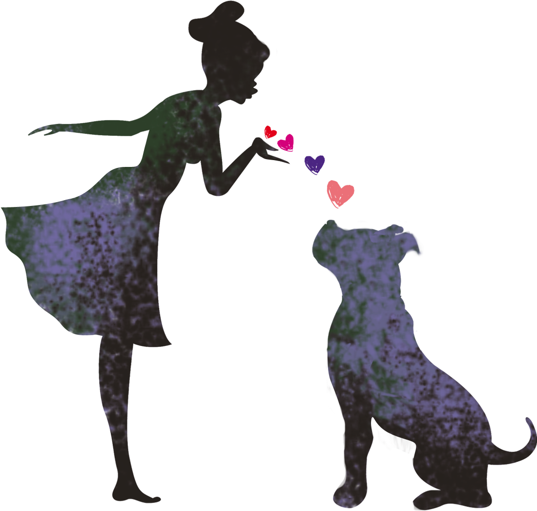 Womanand Dog Silhouette Love PNG