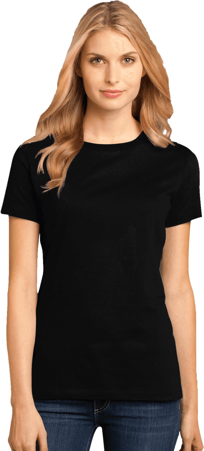 Womanin Black T Shirt PNG