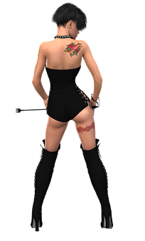 Womanin Blackwith Tattoos PNG