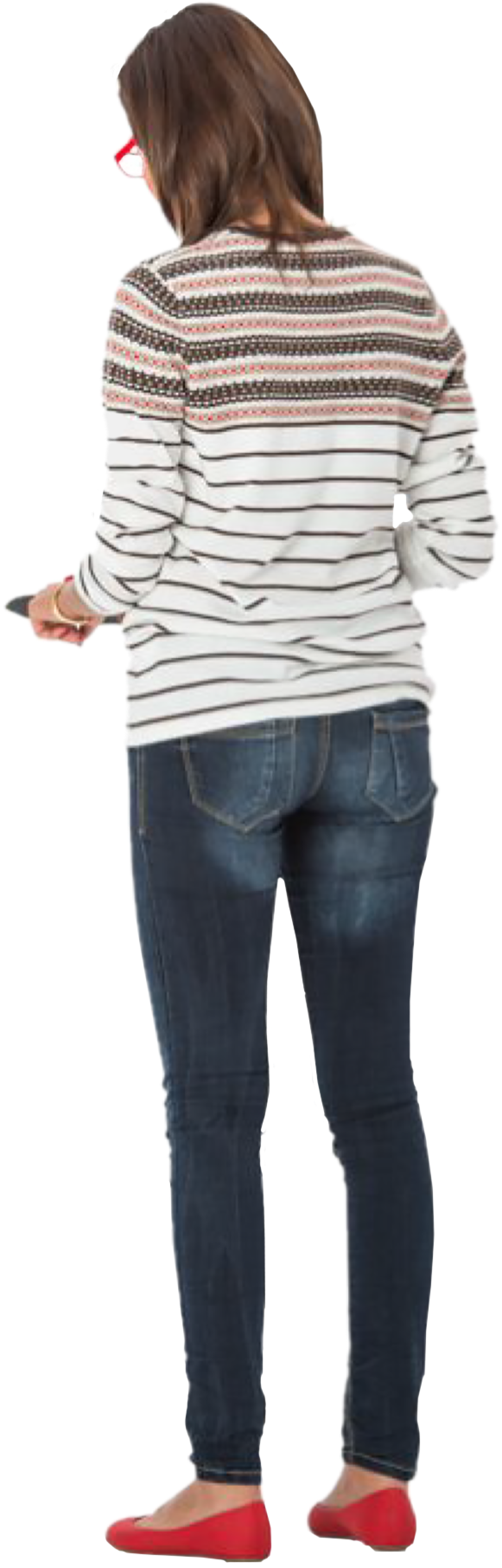 Womanin Casual Attire Standing PNG