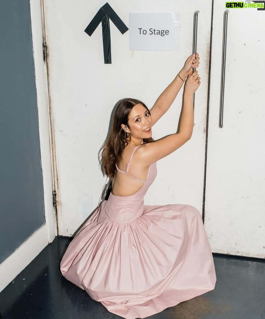 Womanin Pink Dress Backstage Wallpaper