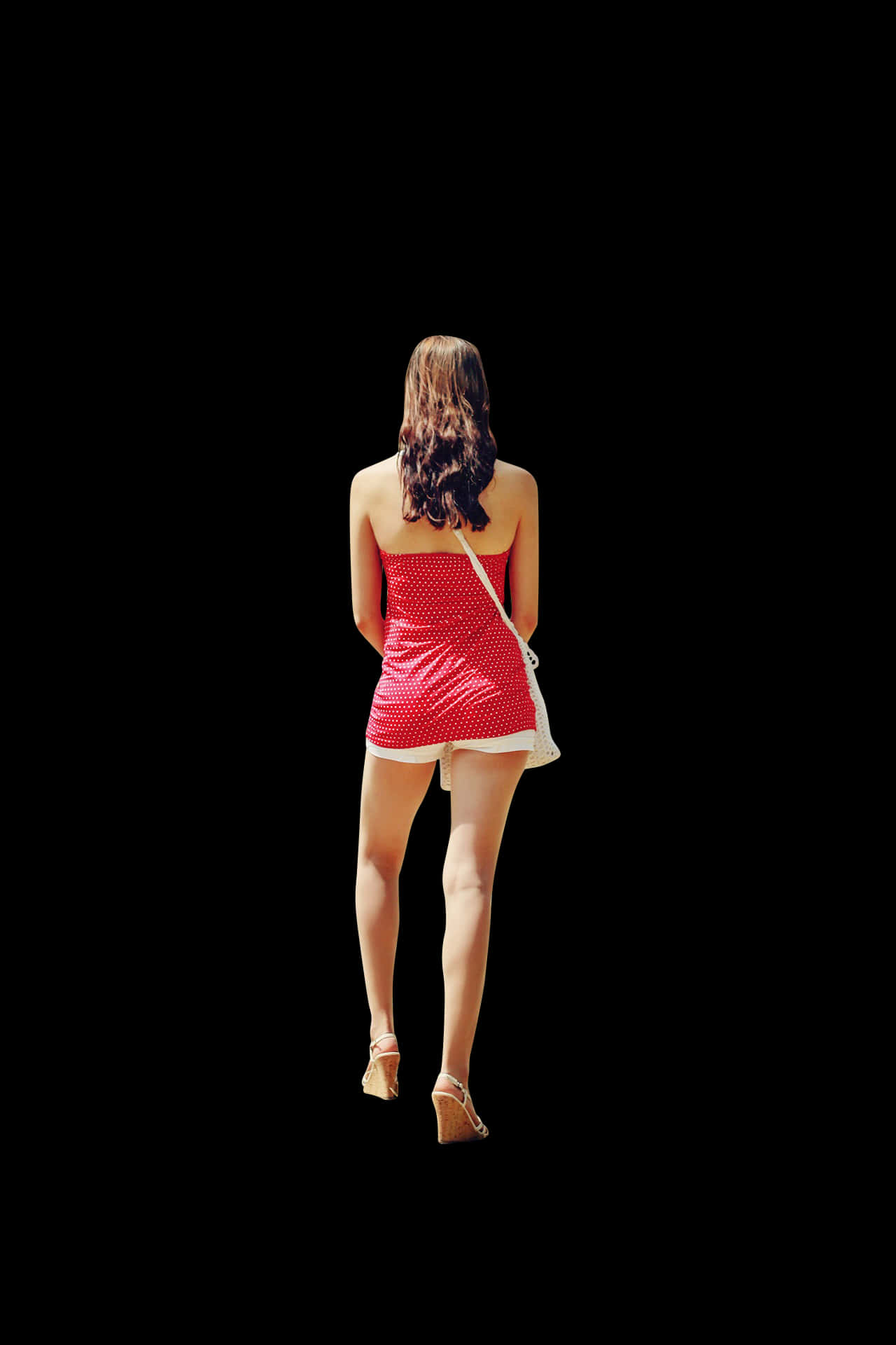 Womanin Red Dressand Heels PNG