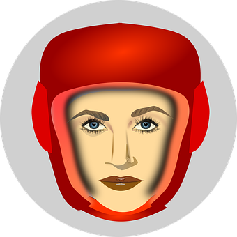 Womanin Red Helmet PNG