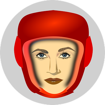 Womanin Red Helmet Graphic PNG