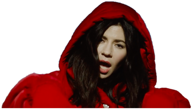 Womanin Red Hoodie Winking PNG