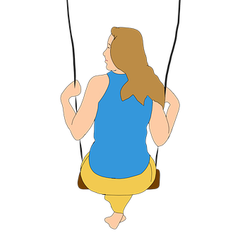 Womanon Swing Vector Illustration PNG