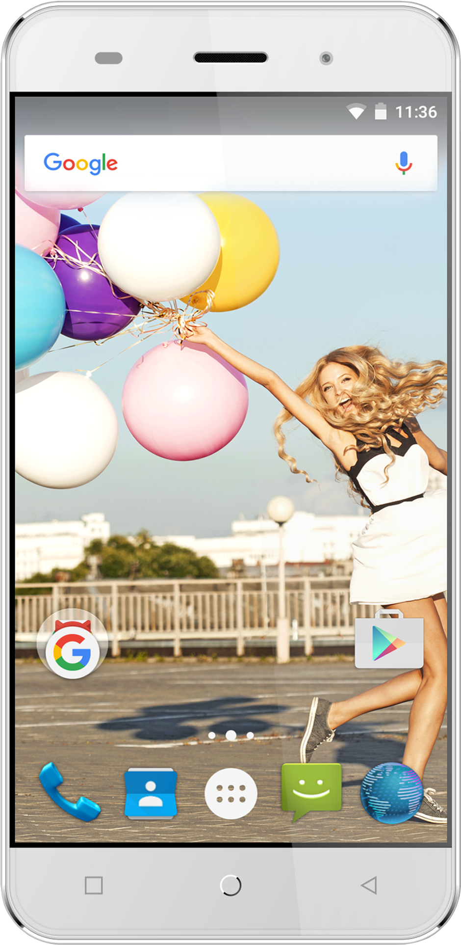 Womanwith Balloons Smartphone Wallpaper PNG