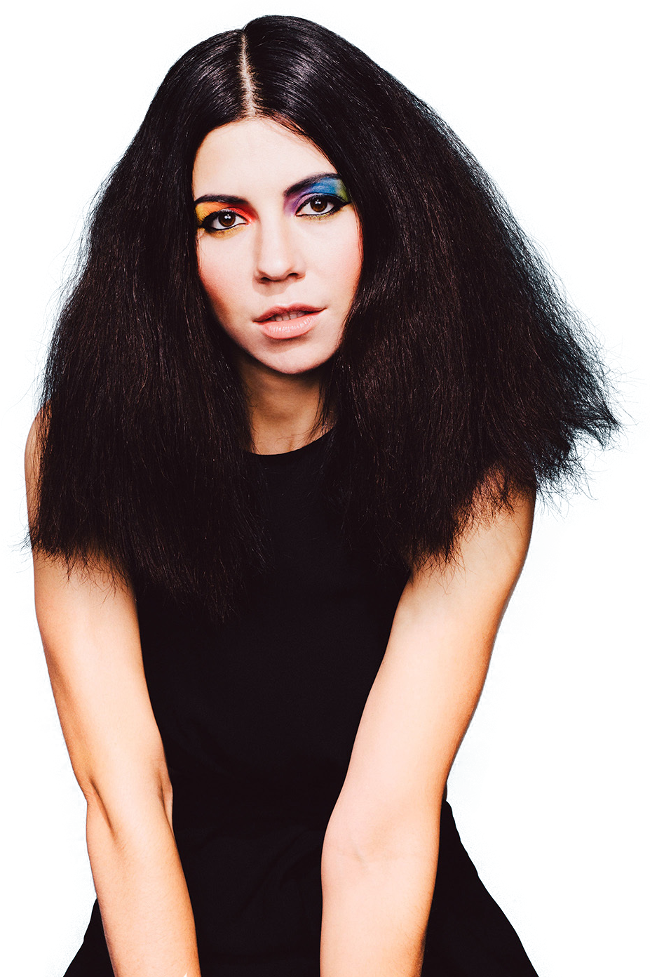 Womanwith Blue Eyeshadowand Black Hair PNG