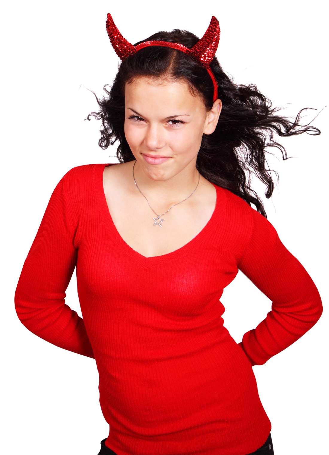 Womanwith Devil Horns PNG