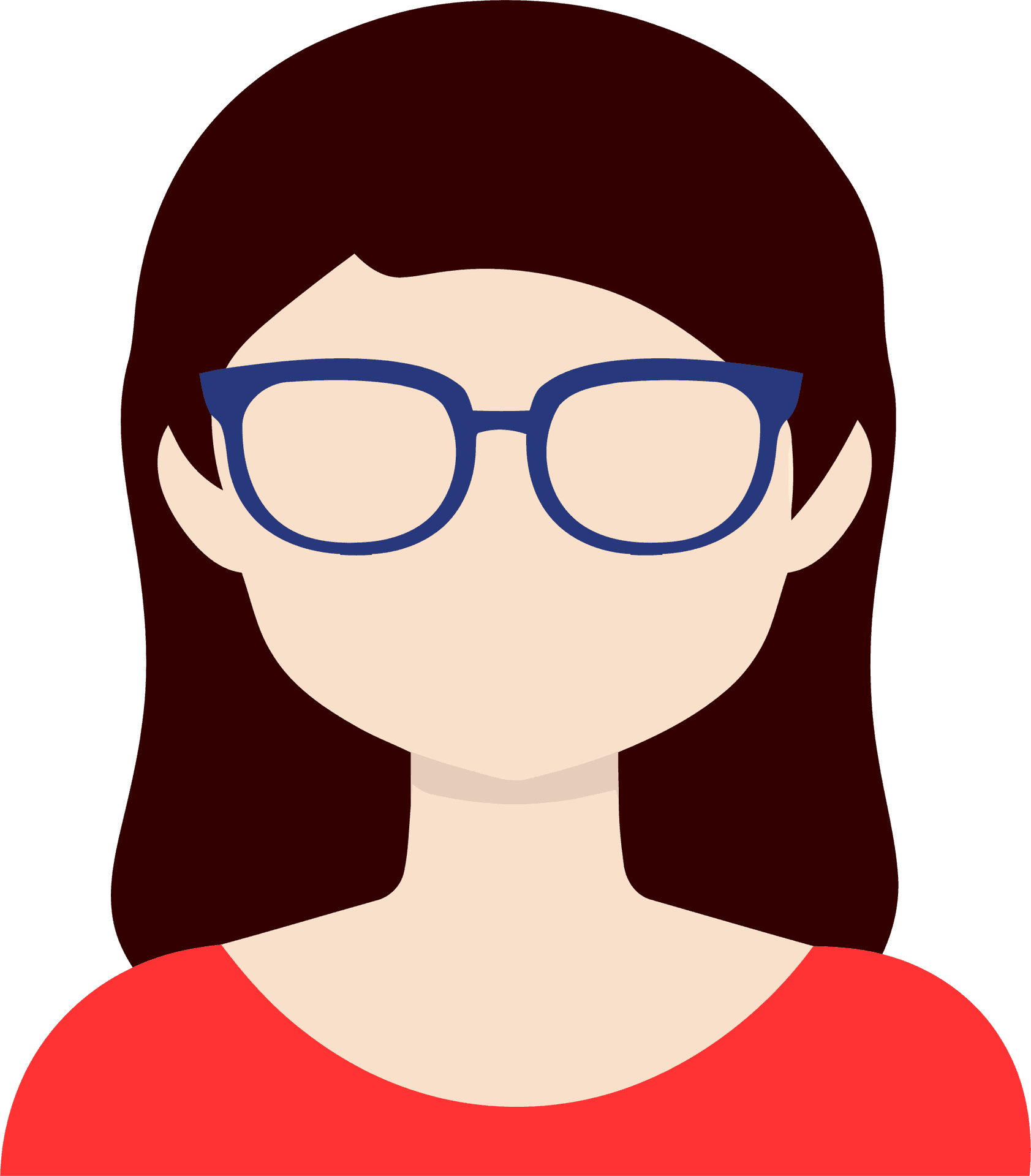 Womanwith Glasses Vector Portrait PNG