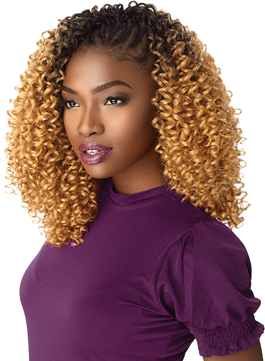Womanwith Ombre Curly Hair PNG