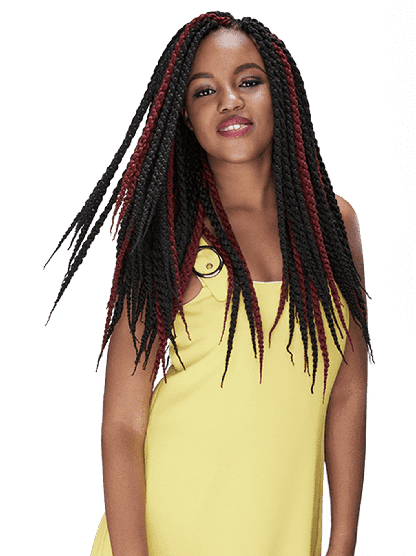 Womanwith Redand Black Dreadlocks PNG