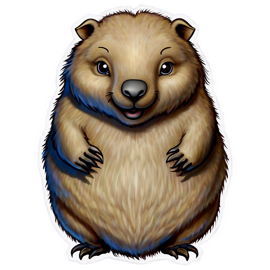 Download Wombat Cartoon Png Fhr28 | Wallpapers.com