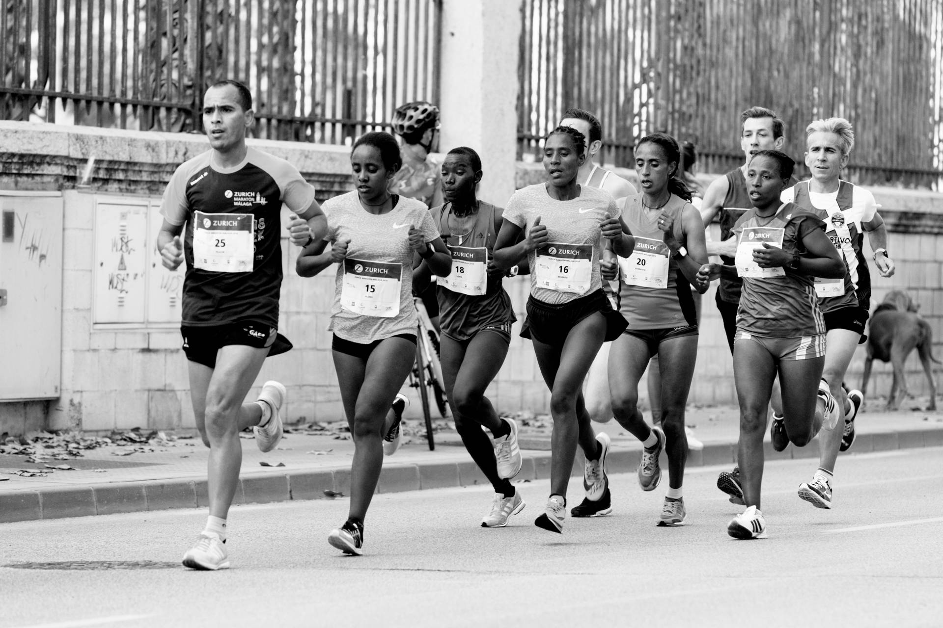 Women Black And White Marathon