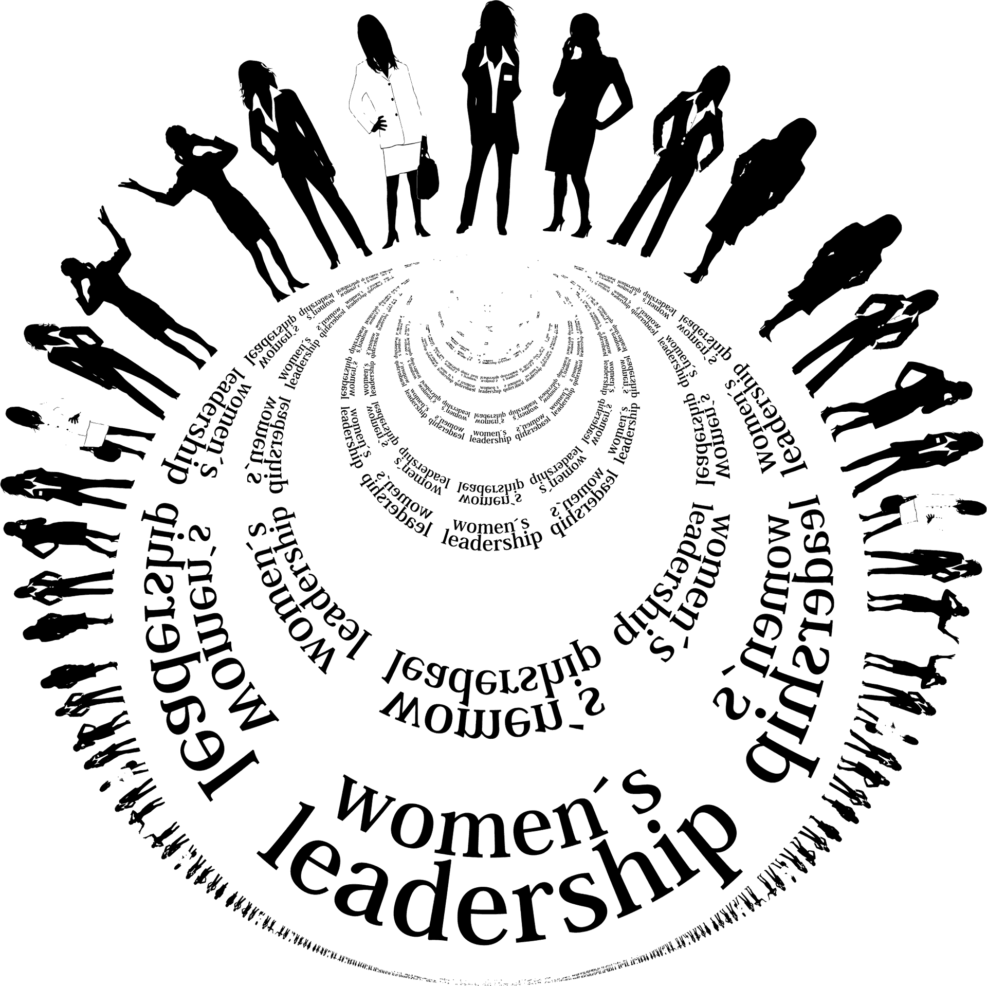 Women Leadership Silhouette Circle PNG