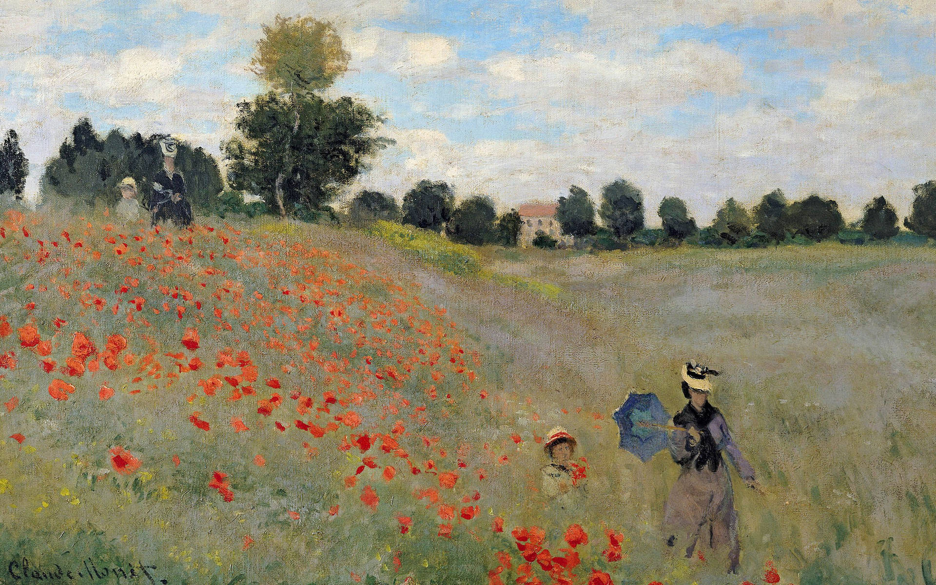 Kvinnorpå Fältet Av Renoir. Wallpaper