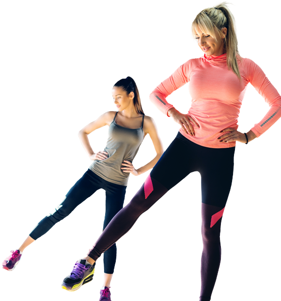 Women Performing Side Leg Raises Fitness Exercise PNG