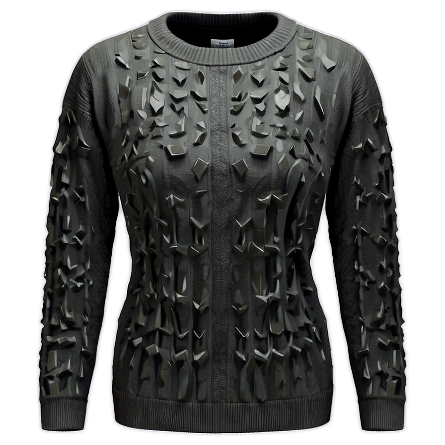 Women's Black Sweater Png 06132024 PNG