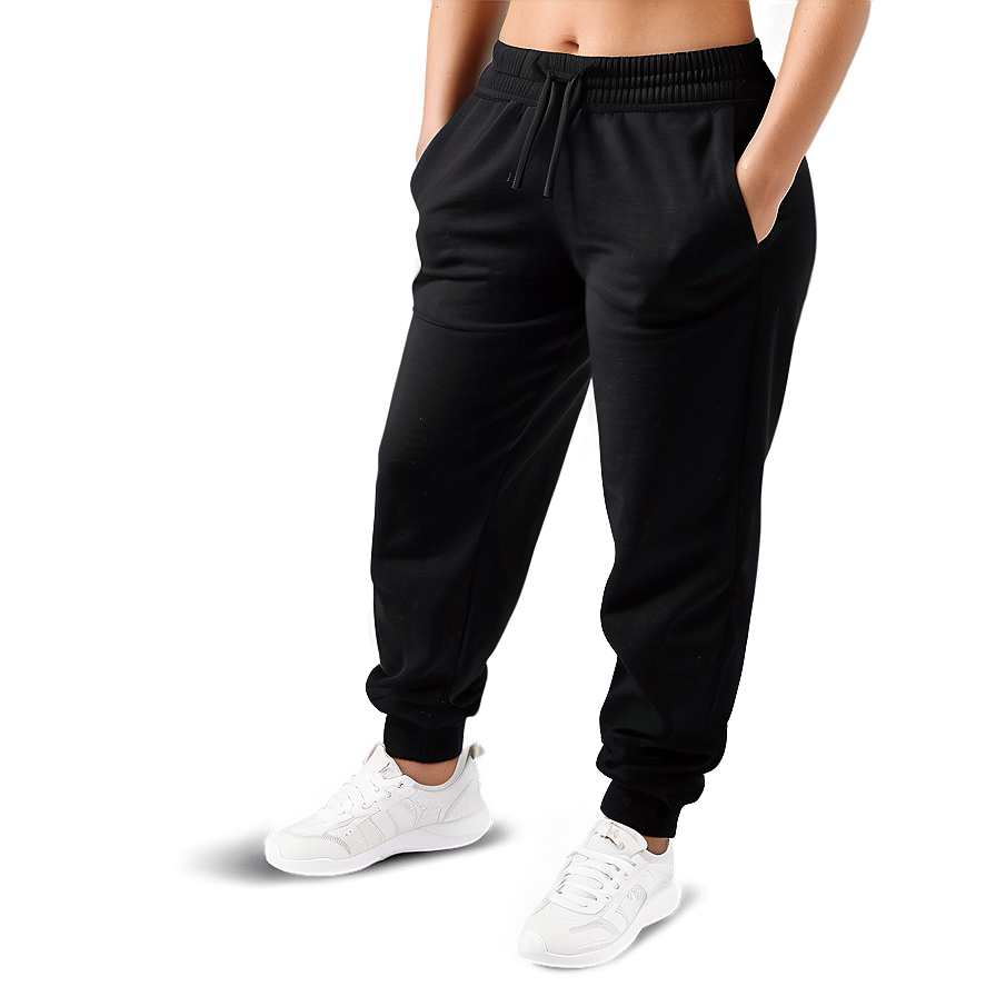 Women's Black Sweatpants Png 06132024 PNG