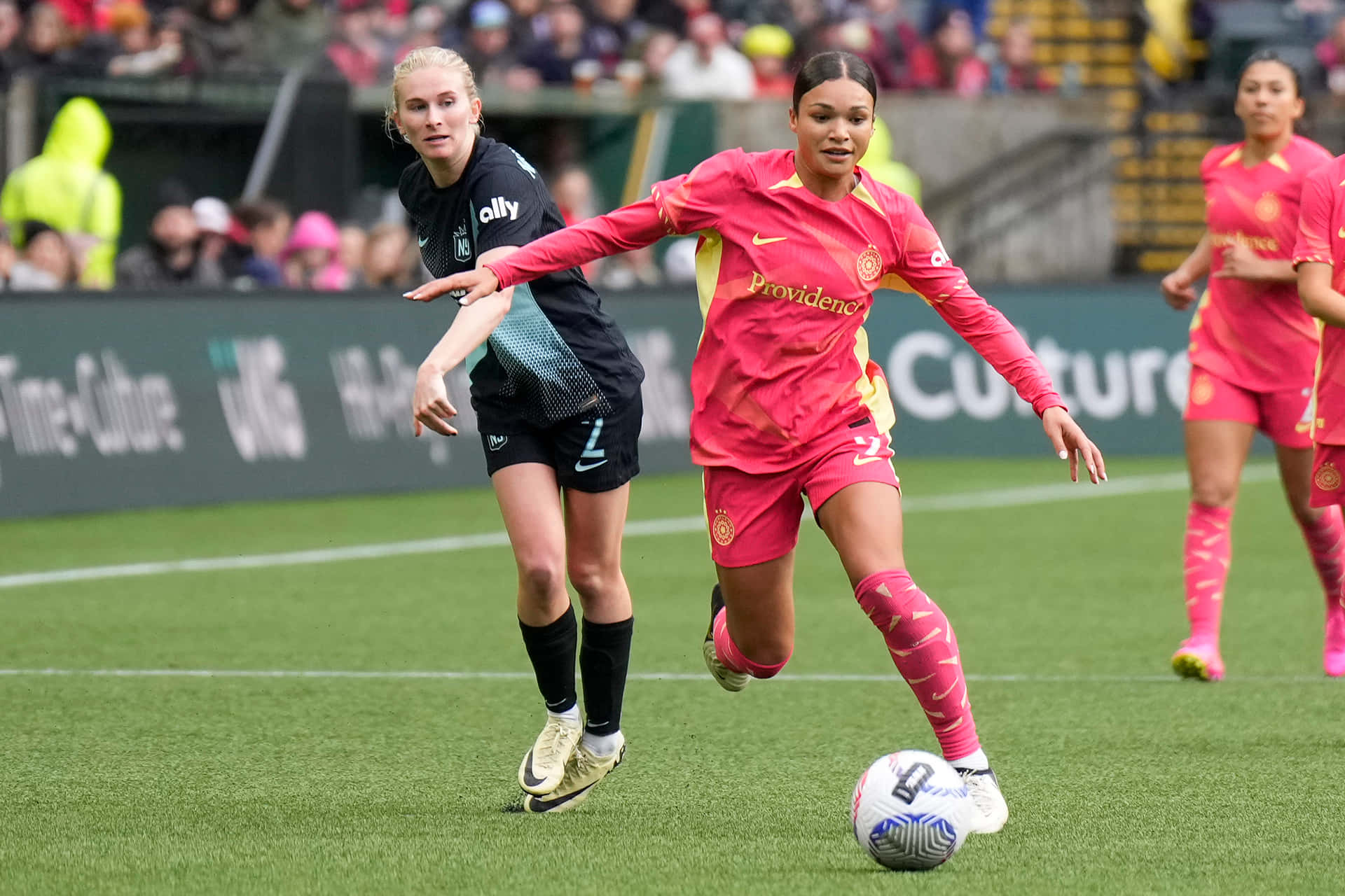 Vrouwen Voetbalwedstrijd Actie Achtergrond