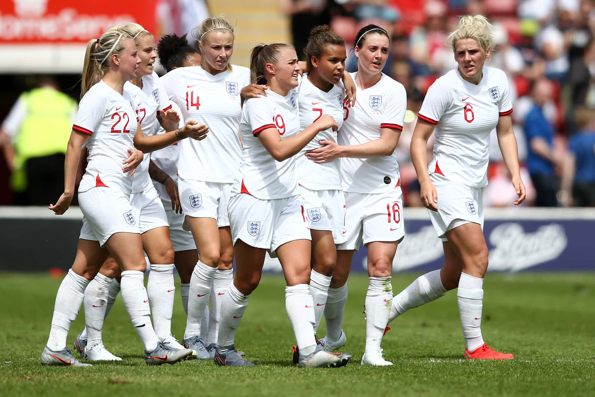 Women Soccer Team Celebration England Wallpaper
