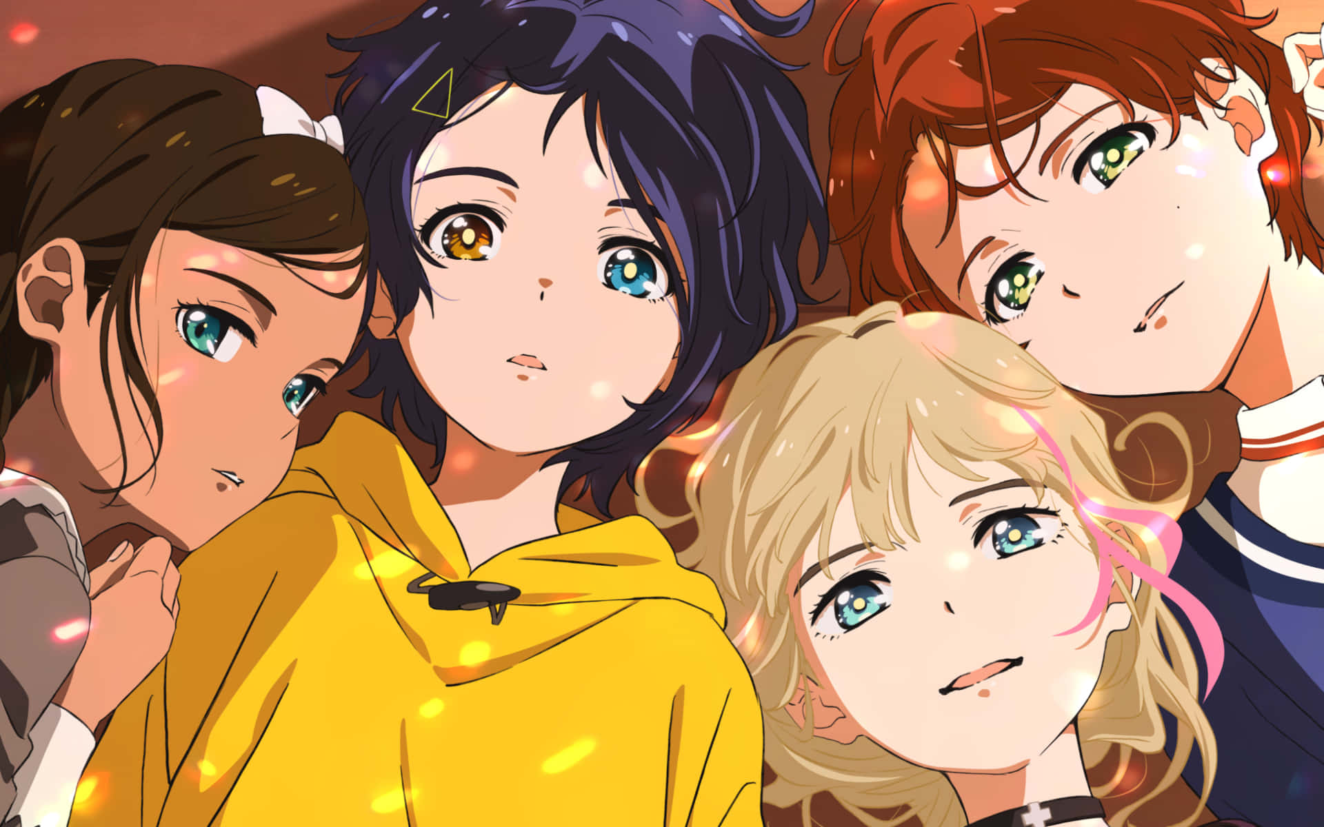 Umgrupo De Garotas De Anime Estão Posando Para Uma Foto