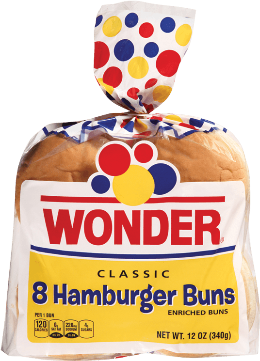 Wonder Hamburger Buns Packaging PNG