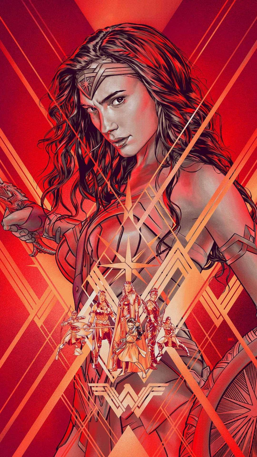 Wonder Woman 1984 Monochromatic Red Art