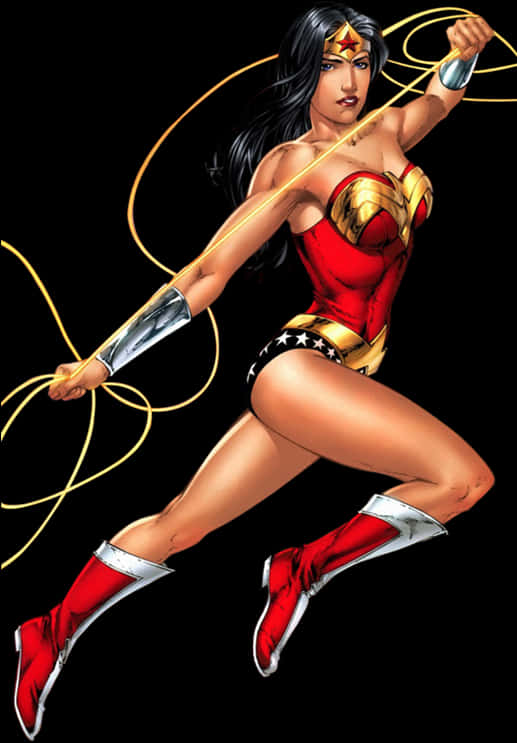 Wonder Woman Action Pose PNG