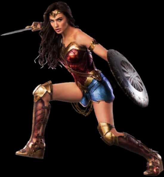Wonder Woman Action Pose PNG