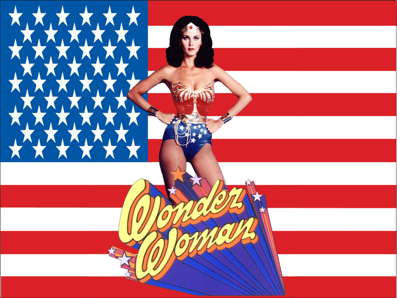 Wonder Woman Amerikaanse Vlag Achtergrond Achtergrond