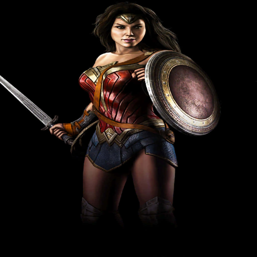 Wonder Woman Armored Stance PNG