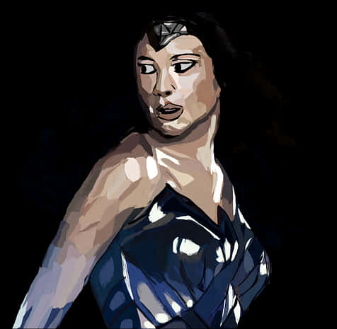 Wonder Woman Artistic Portrait PNG