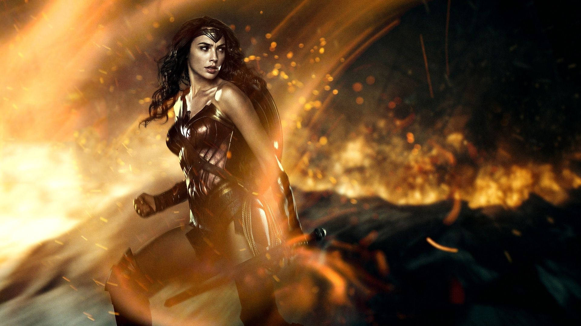 Wonder Woman Blazing Fire Background