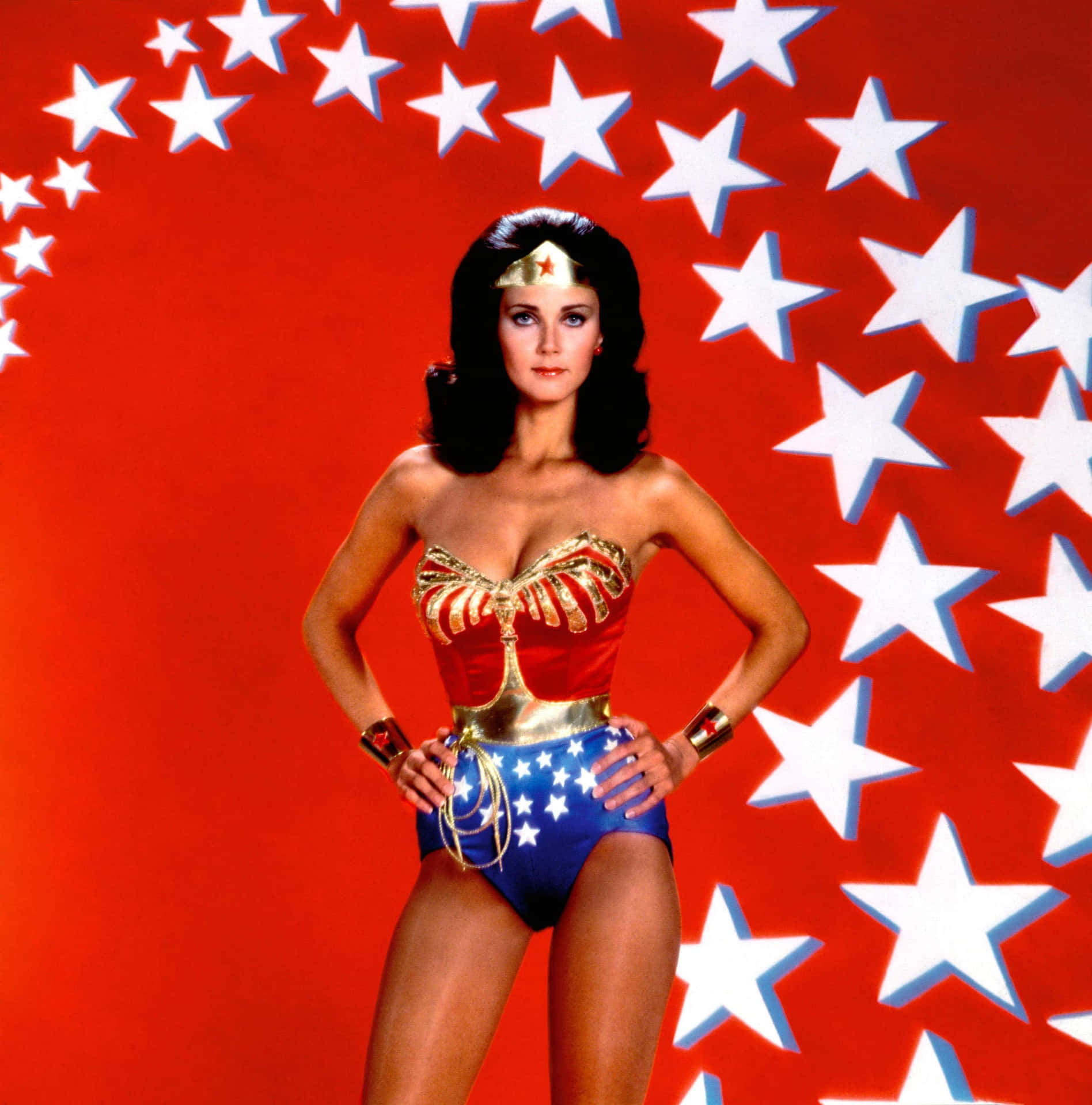 Wonder Woman Klassieke Pose Achtergrond