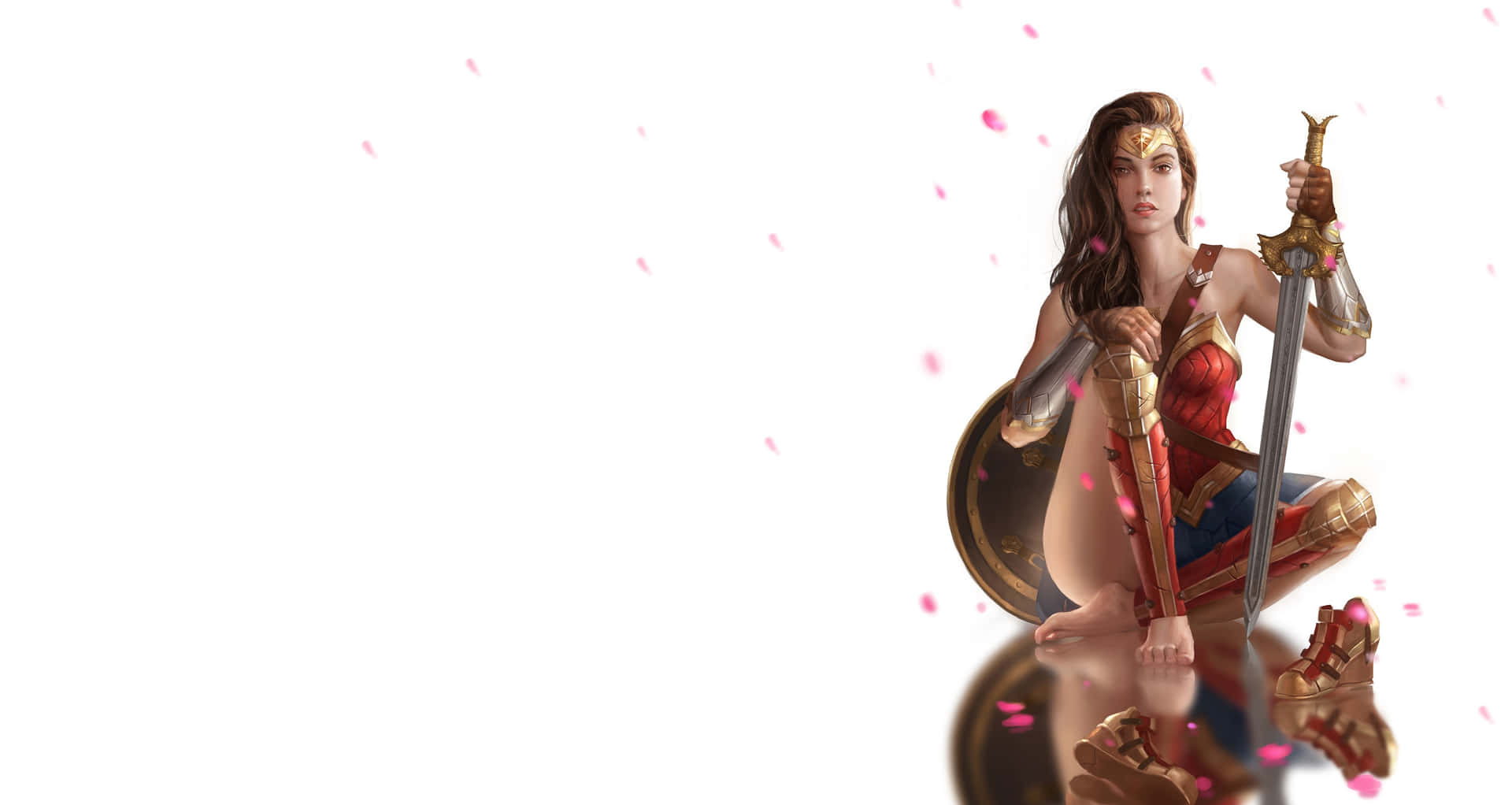 Wonder Woman Girl Feet Digital Art Background