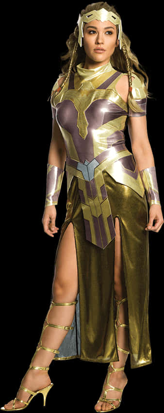 Wonder Woman Golden Armor Costume PNG