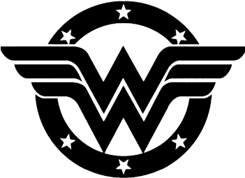 Wonder Woman Logo Blackand White PNG