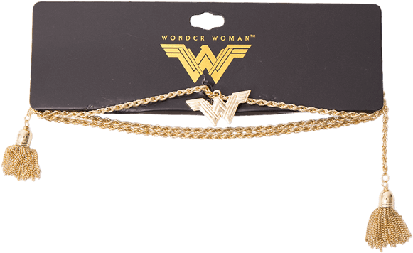 Wonder Woman Logo Golden Choker Necklace PNG