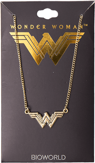 Wonder Woman Logo Necklace Bioworld Packaging PNG