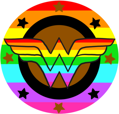 Wonder Woman Logo Rainbow Background PNG